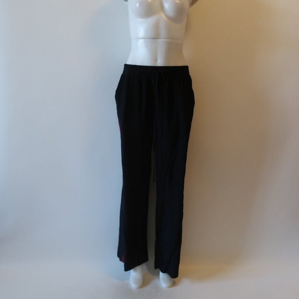 NWT ACROBAT SILK BLK PANTS W/RED & GRN STRIPES S*